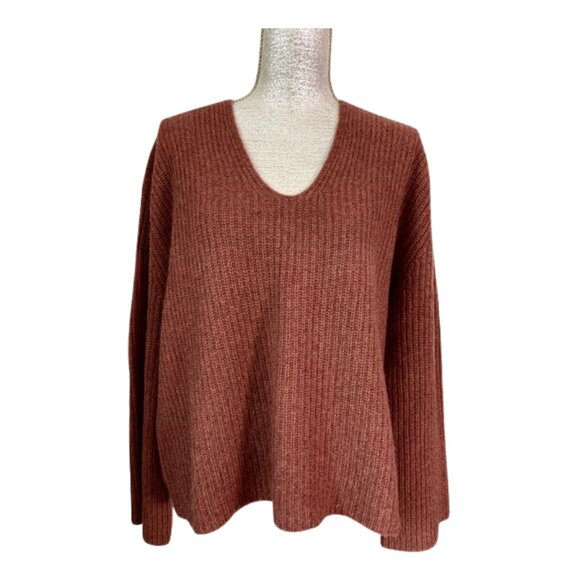 360 CASHMERE Reese Cashmere Sweater in ROSEWOOD SIZE MEDIUM - Picture 7 of 14